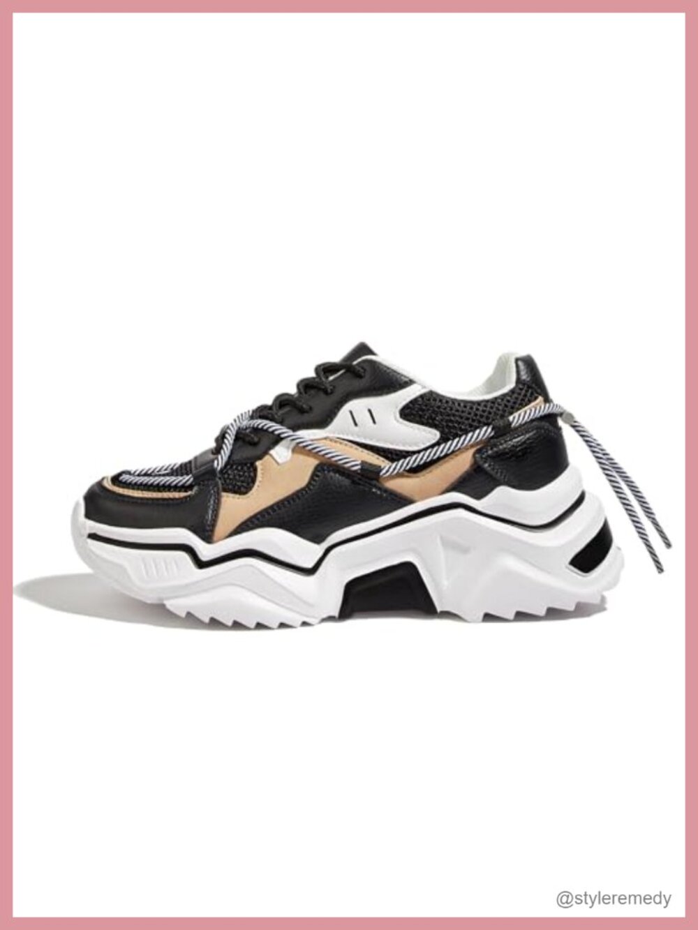 Women's Chunky Platform Dad Sneakers Lightweight Lace-Up Retro Style